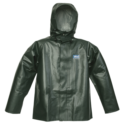 Journeyman Chemical Resistant Rain Jacket, Small, Green, Polyester/PVC St. Lawrence Industrial & Safety Supply