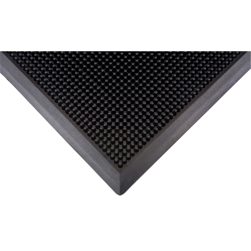 Tapis d'entr&eacute;e ext&eacute;rieure, Caoutchouc, Grattoir Type, Motif Textur&eacute;, 2' x 2-2/3', Noir St. Lawrence Industrial & Safety Supply