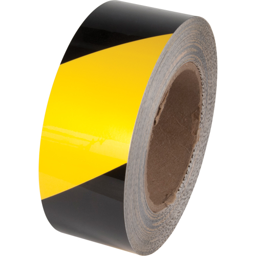 Ruban de marquage pour plancher Tuff Mark, 3" x 100', Polyester, Noir et jaune St. Lawrence Industrial & Safety Supply