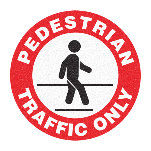 "Pedestrian Traffic Only" Floor Sign, Adhesive, English with Pictogram St. Lawrence Industrial & Safety Supply