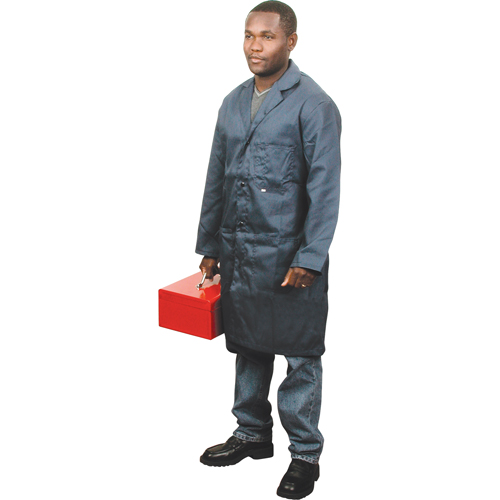 Shop Coats, Poly-Cotton, Size 42, Navy Blue St. Lawrence Industrial & Safety Supply