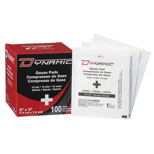 Dynamic Gauze, Pad, 3" L x 3" W, Sterile, Medical Device Class 1 St. Lawrence Industrial & Safety Supply