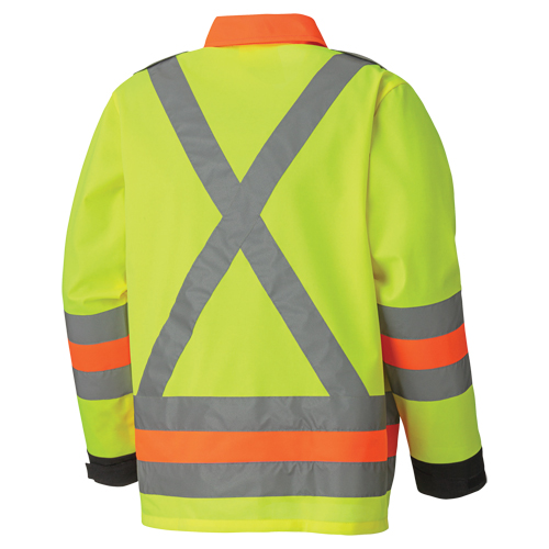 6007 Breathable Traffic Safety Jacket, Polyester, High Visibility Lime-Yellow, X-Small St. Lawrence Industrial & Safety Supply
