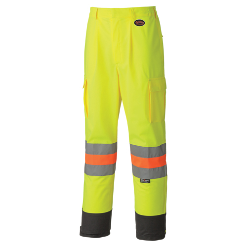 6009 Breathable Traffic Safety Pants, Polyester, X-Small, High Visibility Lime-Yellow St. Lawrence Industrial & Safety Supply