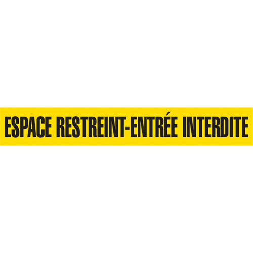 Rubans pour barricades, Français, 3" la x 1000' lo, 3 mils, Noir sur jaune St. Lawrence Industrial & Safety Supply