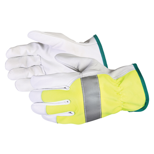 Endura&reg; Hi-Viz Reflective Driver's Gloves, Large, Grain Goatskin Palm St. Lawrence Industrial & Safety Supply