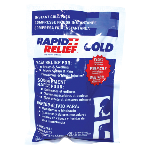 Rapid Relief&reg; Instant Chill Pack, Cold, Single Use, 5" x 9" St. Lawrence Industrial & Safety Supply