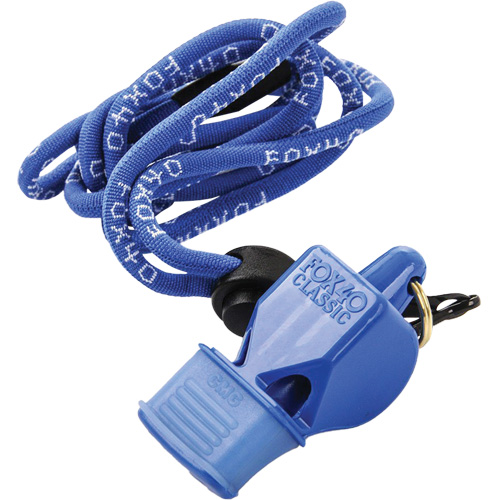 Sifflet classique bleu avec longe St. Lawrence Industrial & Safety Supply