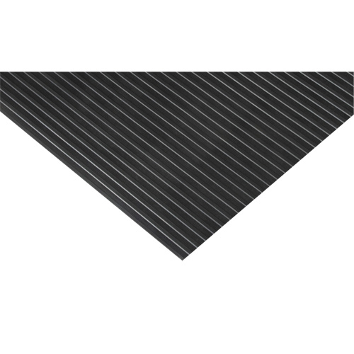 Tapis &agrave; nervures larges, Essuie-pieds, 3' x 75' x 1/8", Noir St. Lawrence Industrial & Safety Supply