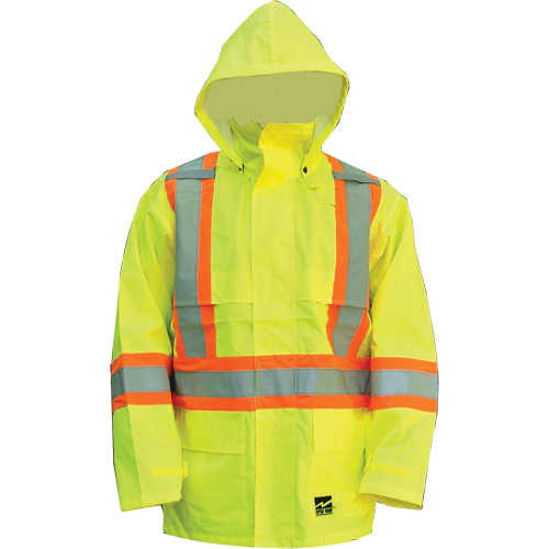 Open Road Jacket, Polyester/Polyurethane, High Visibility Lime-Yellow, Small St. Lawrence Industrial & Safety Supply