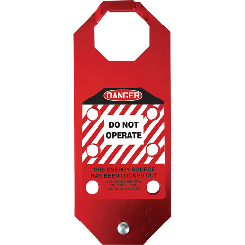 Moraillon de verrouillage pr&eacute;venant l'utilisation conforme aux normes OSHA Danger Stopout Aluma-Tag, Rouge St. Lawrence Industrial & Safety Supply