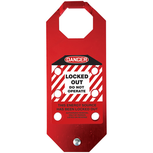 Stopout&reg; OSHA Danger Aluma-Tag Locked Out Do Not Operate Hasp, Red St. Lawrence Industrial & Safety Supply