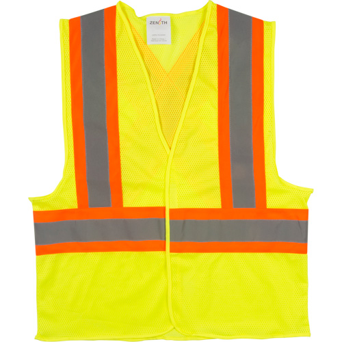 Traffic Safety Vest, High Visibility Lime-Yellow, 2X-Large, Polyester St. Lawrence Industrial & Safety Supply