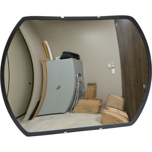 Miroir convexe rectangulaire/rond avec support, 12" h x 18" la, Int&eacute;rieur/Ext&eacute;rieur St. Lawrence Industrial & Safety Supply