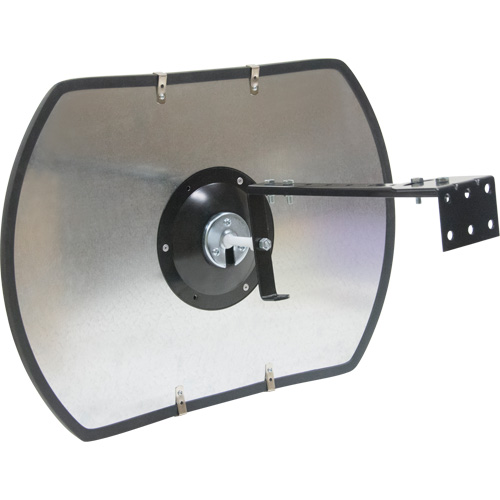 Miroir convexe rectangulaire/rond avec support, 18" h x 26" la, Int&eacute;rieur/Ext&eacute;rieur St. Lawrence Industrial & Safety Supply