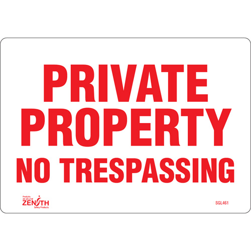 Enseigne Private Property, 7" x 10", Vinyle, Anglais St. Lawrence Industrial & Safety Supply