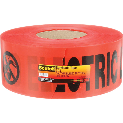 Scotch&reg; Buried Barricade Tape, English, 3" W x 1000' L, 4 mils, Black on Red St. Lawrence Industrial & Safety Supply