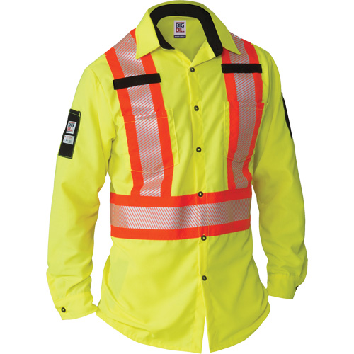 Ripstop High-Visibility Long Sleeve Shirt, Polyester, Small, High Visibility Lime-Yellow St. Lawrence Industrial & Safety Supply