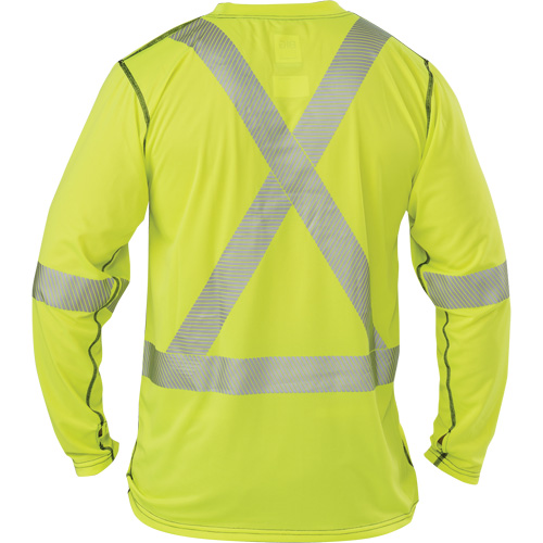 Polartec&reg; Power Grid&reg; High-Visibility Long Sleeve T-Shirt, Polyester, 2X-Large, High Visibility Lime-Yellow St. Lawrence Industrial & Safety Supply