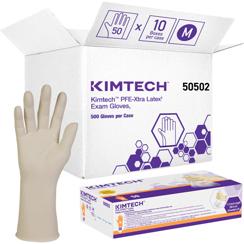 Kimtech XTRA-PFE Medical Gloves, Medium, Latex, 6-mil, Powder-Free, White, Class 2 St. Lawrence Industrial & Safety Supply