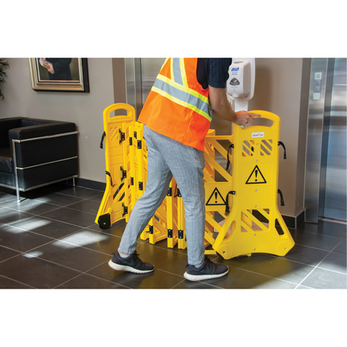 Portable Mobile Barrier, 40" H x 13' L, Yellow St. Lawrence Industrial & Safety Supply