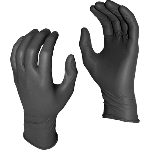 Gants jetables Grease Monkey, Moyen, Nitrile, 5 mils, Sans poudre, Noir St. Lawrence Industrial & Safety Supply