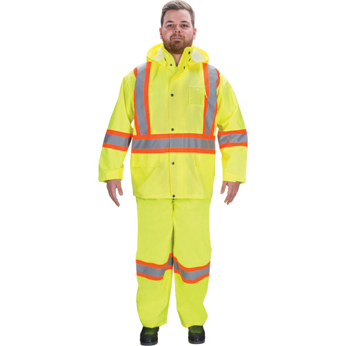 RZ1000 Rain Suit, Polyester, Small, High Visibility Lime-Yellow St. Lawrence Industrial & Safety Supply