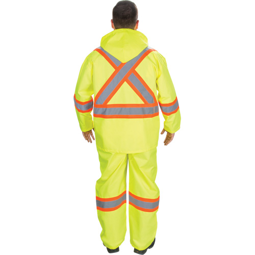 RZ1000 Rain Suit, Polyester, Small, High Visibility Lime-Yellow St. Lawrence Industrial & Safety Supply