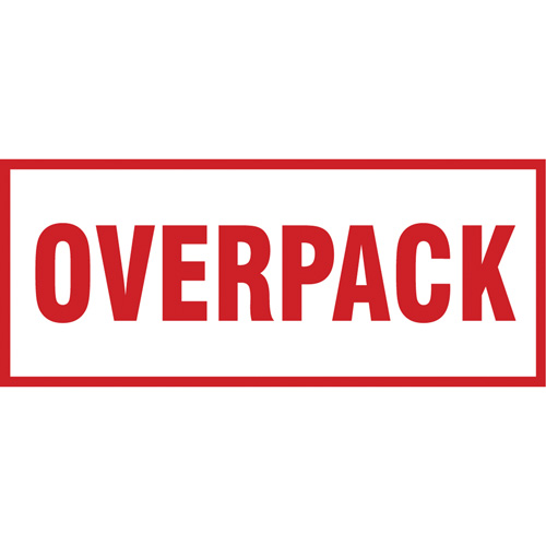 &eacute;tiquette de manutention Overpack, 6" lo x 2-1/2" la, Rouge/blanc St. Lawrence Industrial & Safety Supply