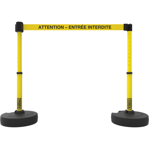 Ensemble de montants pour barri&egrave;re Plus, Plastique, 42" h, Ruban Jaune, Longueur du ruban 15' St. Lawrence Industrial & Safety Supply