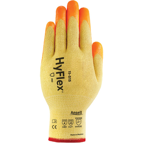 Gants haute visibilit&eacute; r&eacute;sistants aux coupures HyFlex, Taille 6, Calibre 13, Rev&ecirc;tement Mousse de nitrile, Enveloppe en Acier inoxydable/Kevlar/Spandex, ASTM ANSI niveau A5/EN 388 niveau E St. Lawrence Industrial & Safety Supply