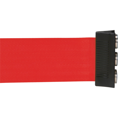 Wall Mount Barrier with Magnetic Tape, Steel, Screw Mount, 12', Red Tape St. Lawrence Industrial & Safety Supply