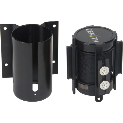 Wall Mount Barrier with Magnetic Tape, Steel, Screw Mount, 7', Black Tape St. Lawrence Industrial & Safety Supply