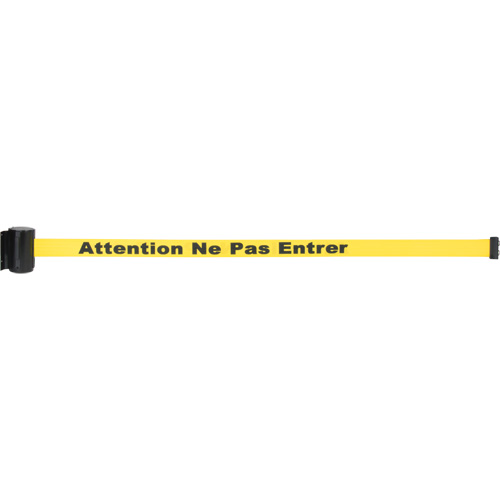 Wall Mount Barrier with Magnetic Tape, Steel, Screw Mount, 7', Yellow Tape St. Lawrence Industrial & Safety Supply
