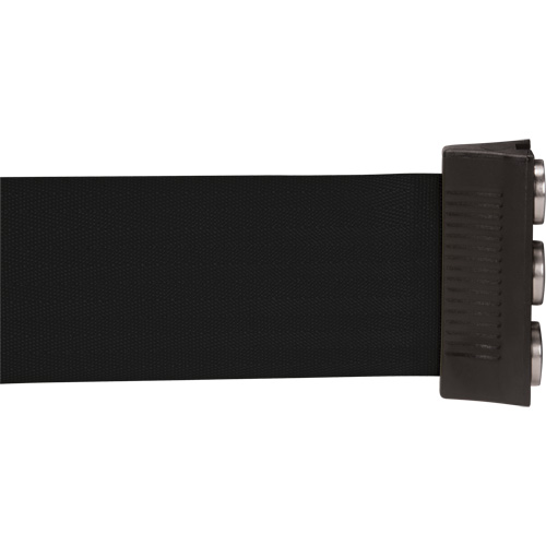 Barri&egrave;re &agrave; fixation murale avec ruban magn&eacute;tique, Acier, Fixation par vis, 12', Ruban Noir St. Lawrence Industrial & Safety Supply