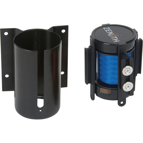 Wall Mount Barrier with Magnetic Tape, Steel, Screw Mount, 7', Blue Tape St. Lawrence Industrial & Safety Supply