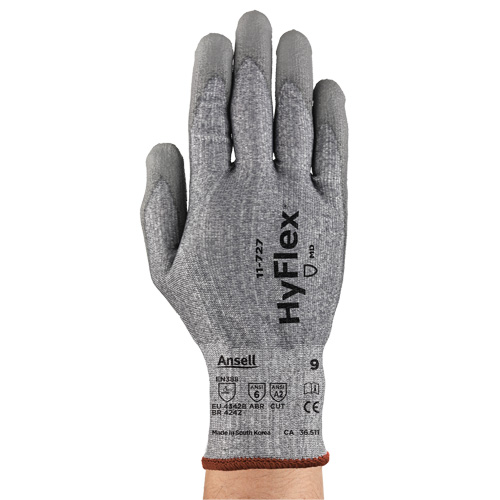 Gants r&eacute;sistant aux coupures HyFlex s&eacute;rie 11-727, Taille 8, Calibre 15, Rev&ecirc;tement Polyur&eacute;thane, Enveloppe en Intercept, ASTM ANSI niveau A2/EN 388 niveau B St. Lawrence Industrial & Safety Supply