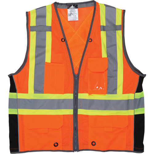 Surveyor Safety Vest, High Visibility Orange, Large, Polyester St. Lawrence Industrial & Safety Supply