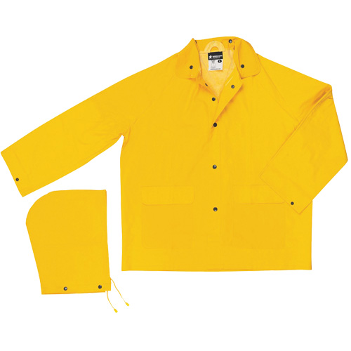 Classic Series Rain Jacket with Detachable Hood, Polyester/PVC, 5X-Large, Yellow St. Lawrence Industrial & Safety Supply