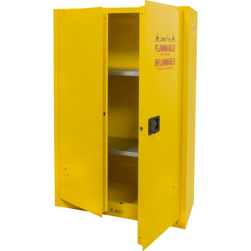 Flammable Storage Cabinet, 45 gal., 2 Door, 43" W x 65" H x 18" D St. Lawrence Industrial & Safety Supply
