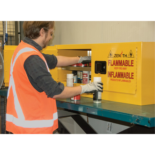 Flammable Storage Cabinet, 12 gal., 2 Door, 43" W x 18" H x 18" D St. Lawrence Industrial & Safety Supply