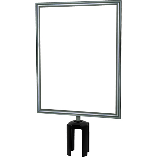 Porte-enseigne vertical robuste avec adaptateur pour poteaux Tensabarrier, Chrome poli St. Lawrence Industrial & Safety Supply