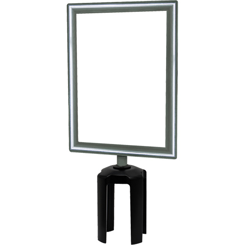 Porte-enseigne vertical robuste avec adaptateur pour poteaux Tensabarrier, Chrome poli St. Lawrence Industrial & Safety Supply
