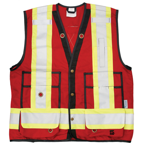 Open Road&reg; Surveyor Vest, Red, Large, Polyester St. Lawrence Industrial & Safety Supply