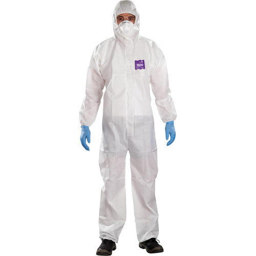 Combinaisons avec col Alphatec Microchem, Grand, Blanc, SMS St. Lawrence Industrial & Safety Supply