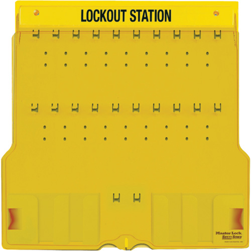 Poste de cadenassage trilingue recouvert, Cadenas Aucune, Capacit&eacute; de 20, Cadenas Non compris St. Lawrence Industrial & Safety Supply