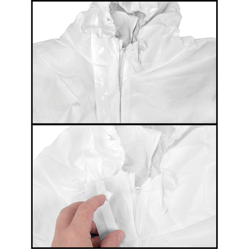 Premium Hooded Coveralls, Medium, White, Microporous St. Lawrence Industrial & Safety Supply