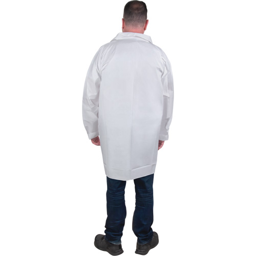 Sarraus de laboratoire de protection, Microporeux, Blanc, Moyen St. Lawrence Industrial & Safety Supply
