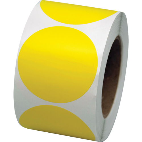Pastilles de marquage color&eacute;es, Cercle, 3" lo x 3" la, Jaune, Vinyle St. Lawrence Industrial & Safety Supply