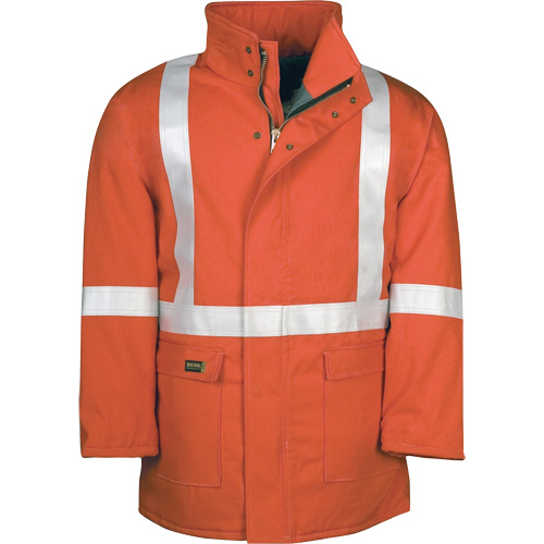 Westex UltraSoft&reg; AllOut Quilt Lined Winter Parka with Reflective Stripes, Medium (Tall), High Visibility Orange, 46 cal/cm² St. Lawrence Industrial & Safety Supply